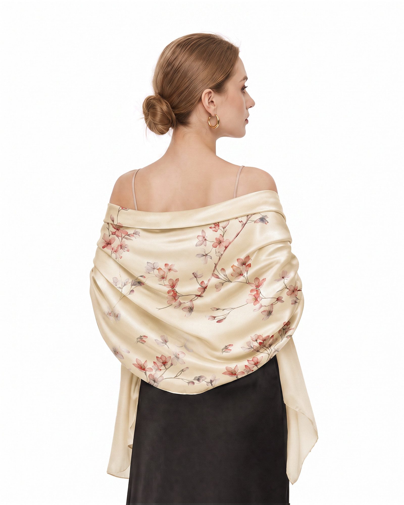 STORY OF SHANGHAI Seidenschal Damen 100% Seide, leichter weicher Satin, 55 × 175 cm, (1-St), leichter weicher Damenschal aus Satin