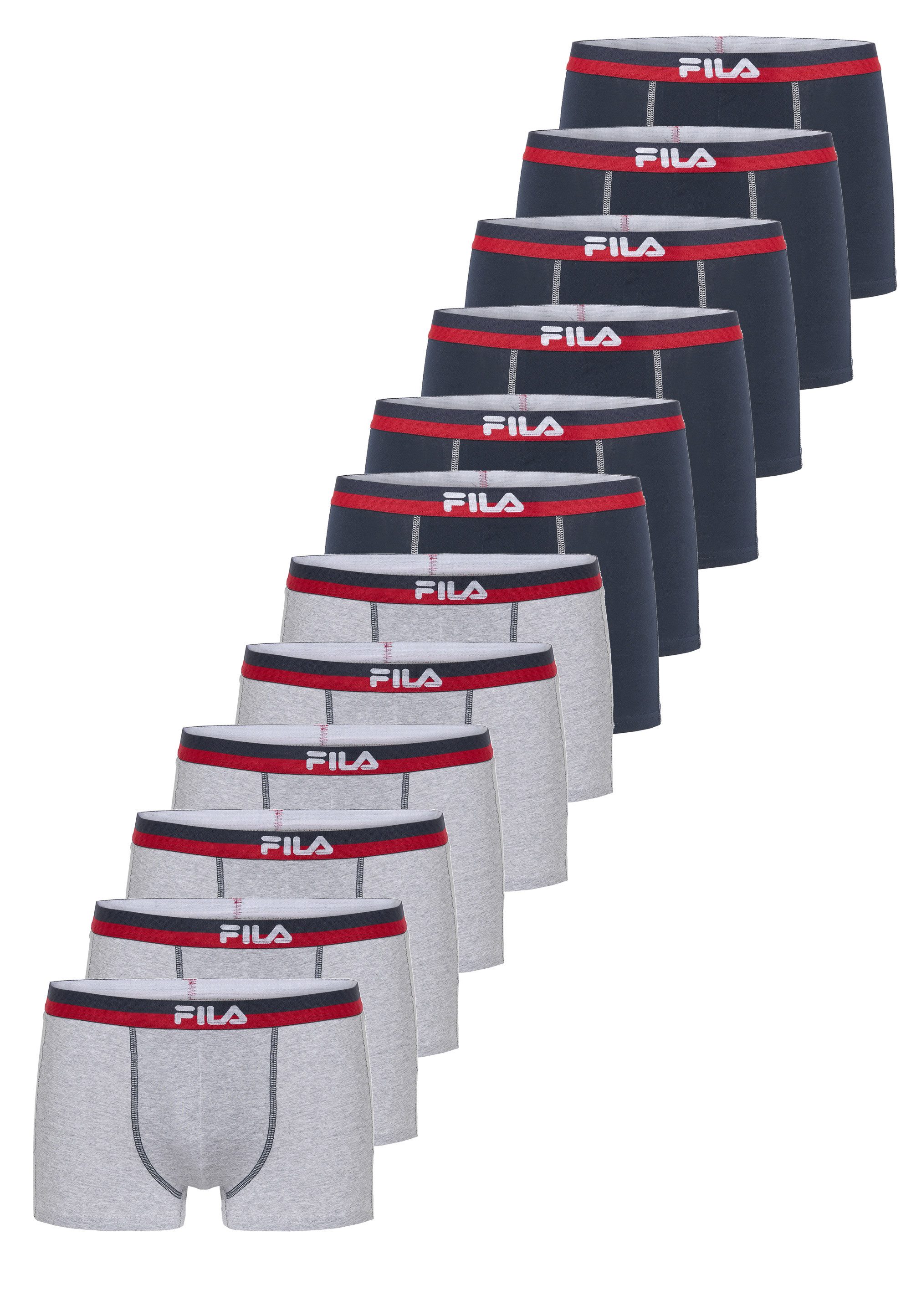 Fila Boxershorts 12er-Pack (12-St) mit elastischem Bund und Logo-Aufdruck