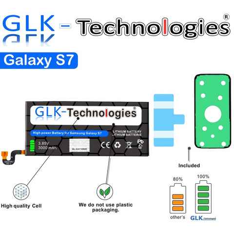 GLK-Technologies High Power Ersatzakku kompatibel mit Samsung Galaxy S7 SM-G930F, Original GLK-Technologies Battery, accu, 3000 mAh Akku, ersetzt BG-EB930ABE Ohne Set Smartphone-Akku 3000 mAh