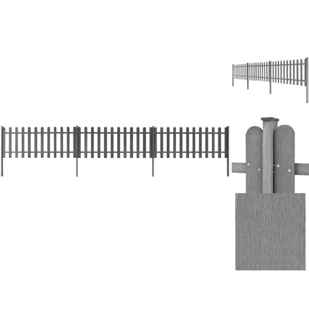 vidaXL Gartentor Lattenzaun mit Pfosten 3 Stück WPC 600x60 cm
