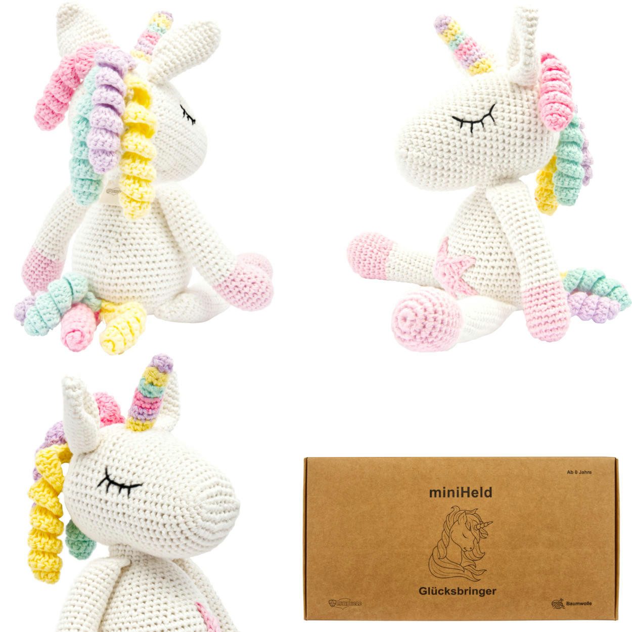 miniHeld Babypuppe Handgestrickter Einhorn "Glücksbringer" Spielzeug günstig online kaufen