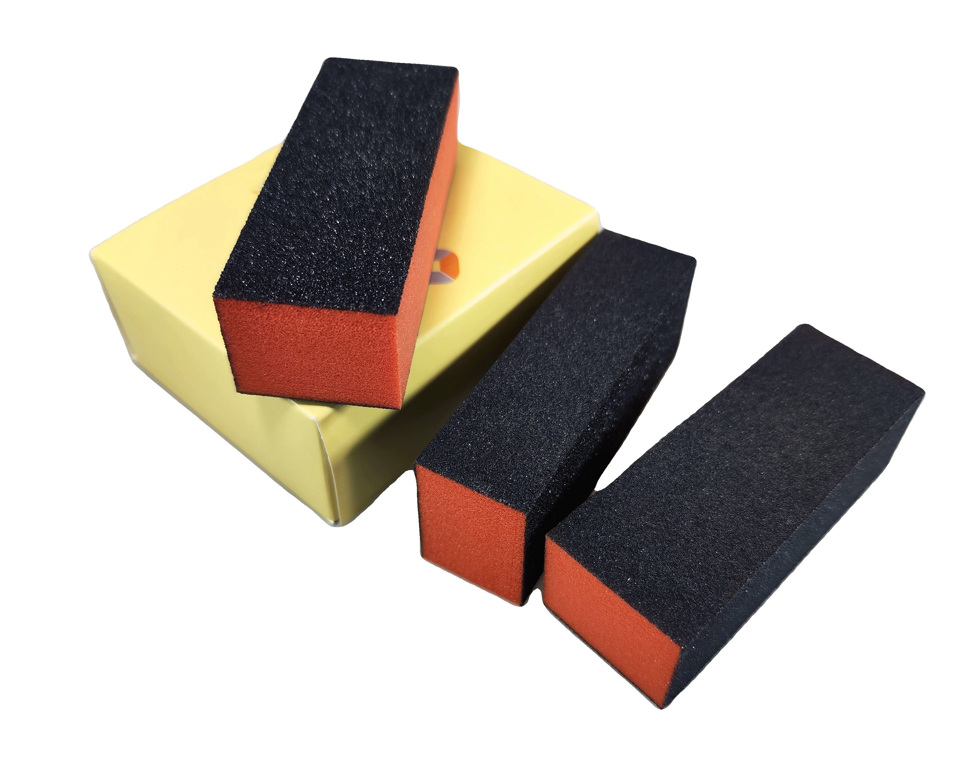 World of Nails-Design Polierblock 6 Stück Buffer Schwarz mit farbigem Kern von finailly, verschiedene Körnungen orange Körnung 180/100/180