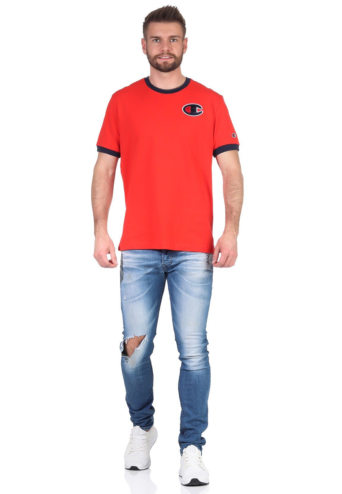 RS041 214681 T-Shirt Champion Champion Herren Rot FLS NVB T-Shirt