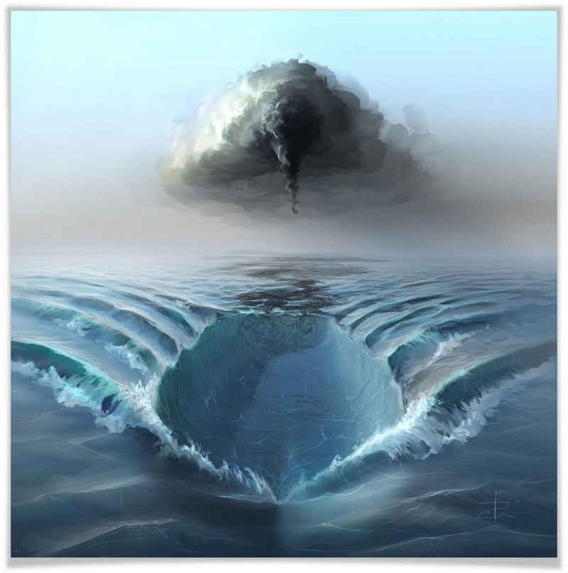 Wall-Art Poster Surrealismus Bild Geisterschiff, Boote & Schiffe (1 St), Poster ohne Bilderrahmen