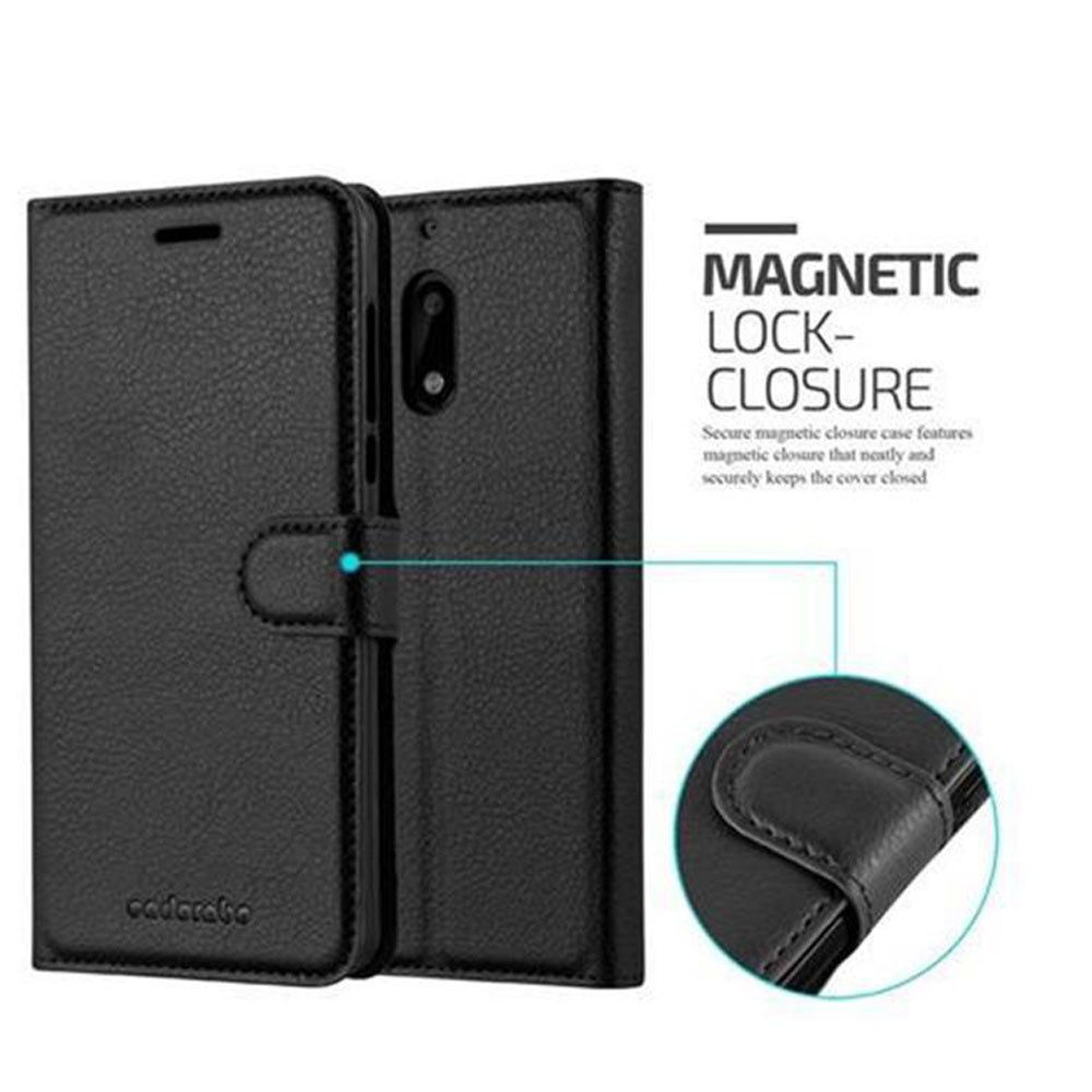 Cadorabo Handyhülle für Nokia 6 2017 Hülle Nokia 6 2017, Hülle Schutzhülle mit Standfunktion, Kartenfach und Magnetverschluss