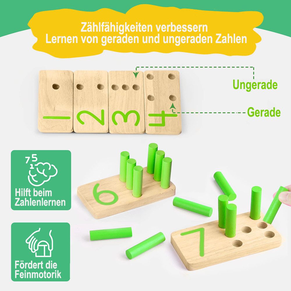 CLTYQ Lernspielzeug Holz Steckspiel,Montessori-Spielzeug für Kinder günstig online kaufen