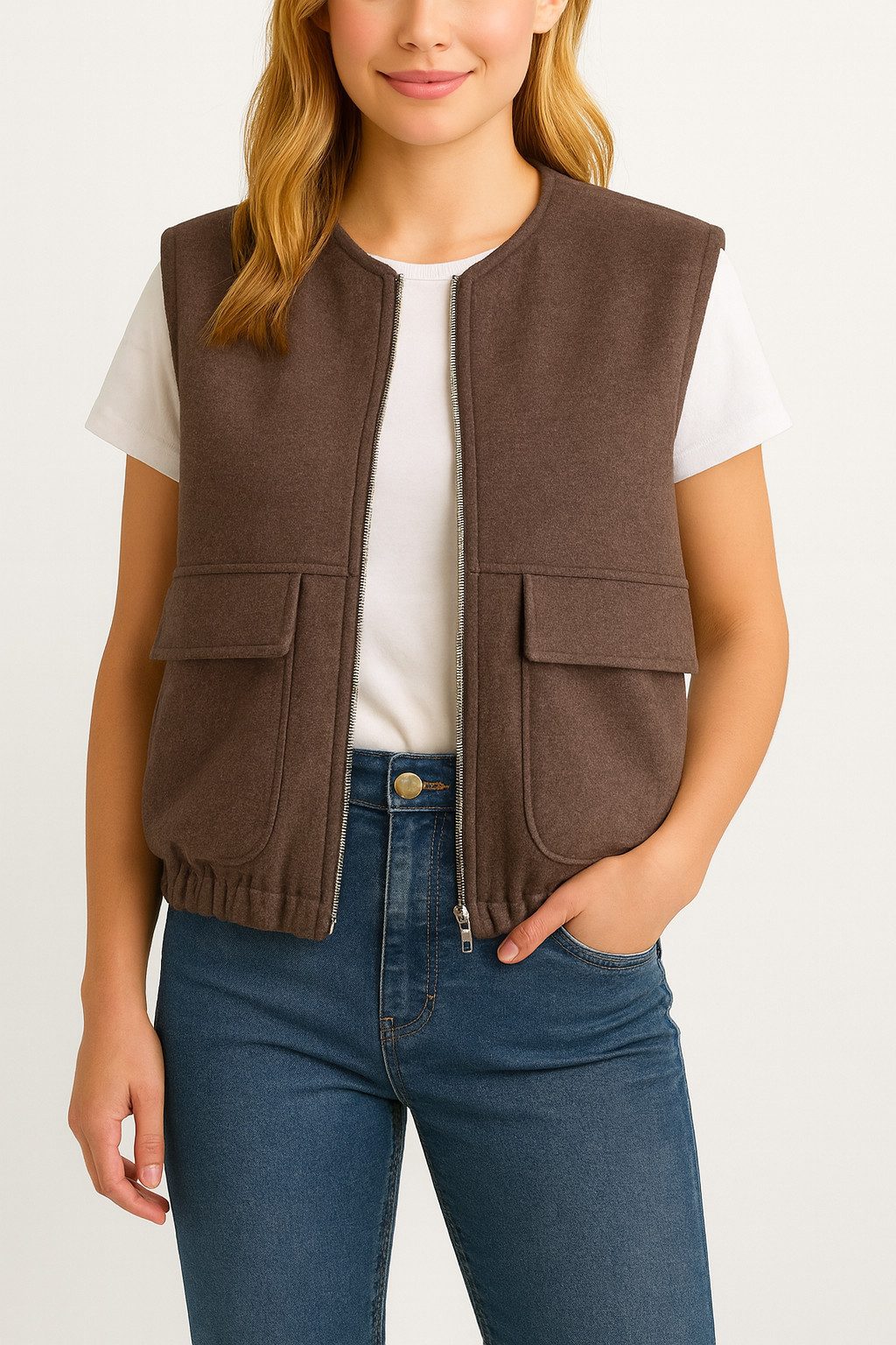 Worldclassca Sweatweste Worldclassca Sweat Weste Oversized Kuschelig Herbst Winter Ärmellos Neue Kollektion - Stilvolle und gemütliche Mode für Damen