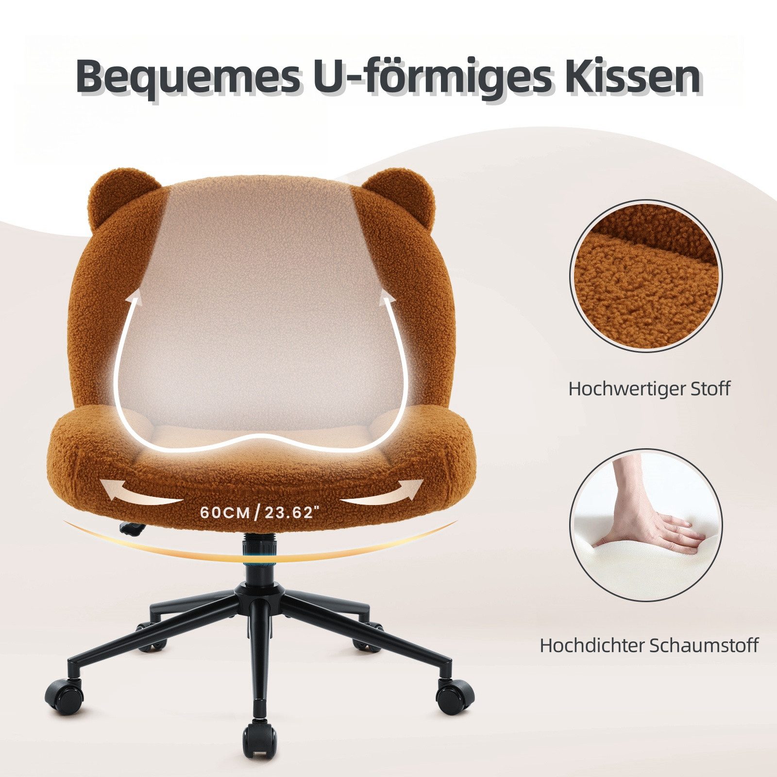 Intimate WM Heart Bürostuhl ohne Armlehne, Ergonomischer Drehstuhl mit Roll günstig online kaufen