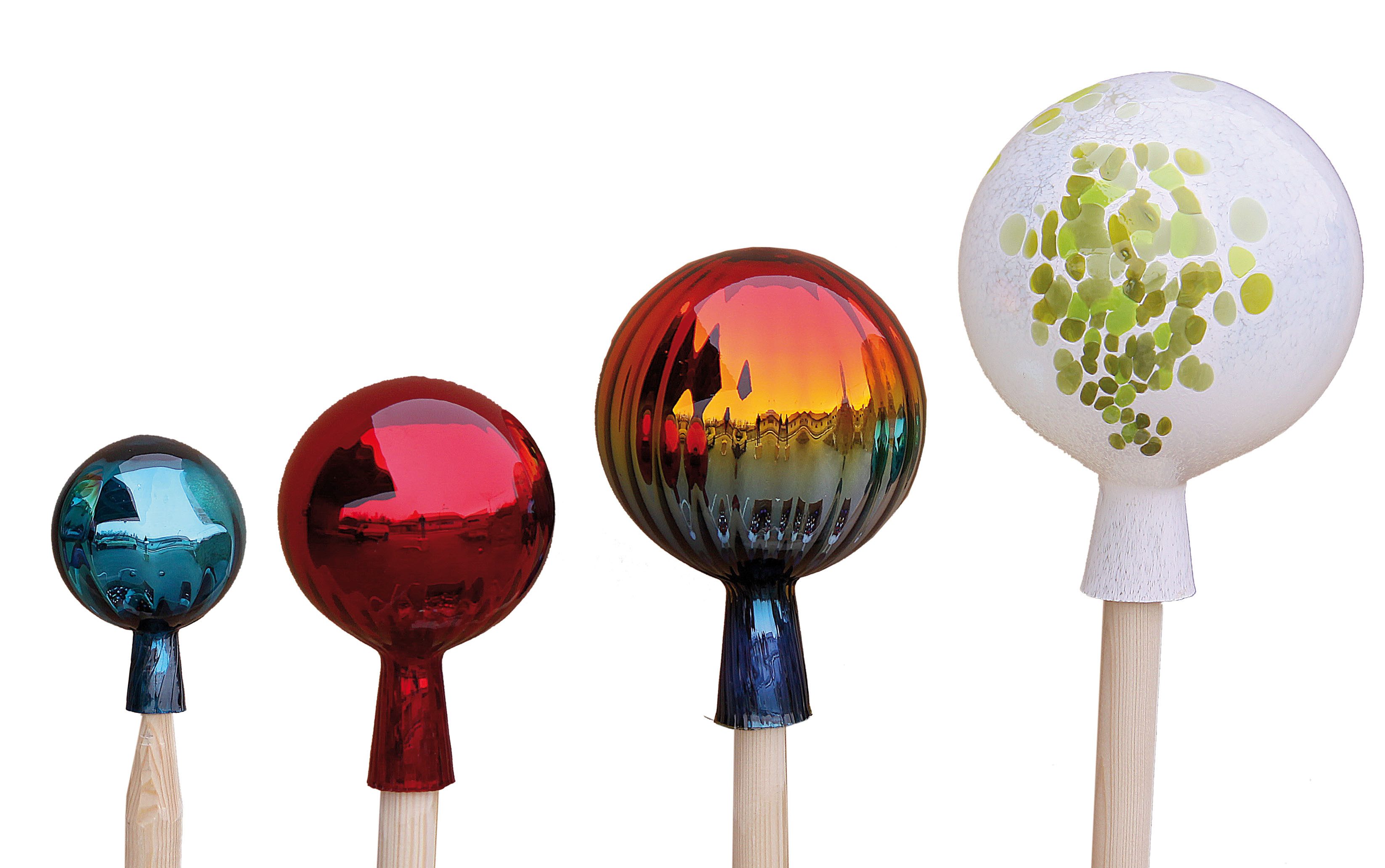 Holzwaren Wasmer Gartenfigur Blumen, Gartenkugel, Gartendekoration, Glaskugel, Rosenkugel "Premium"