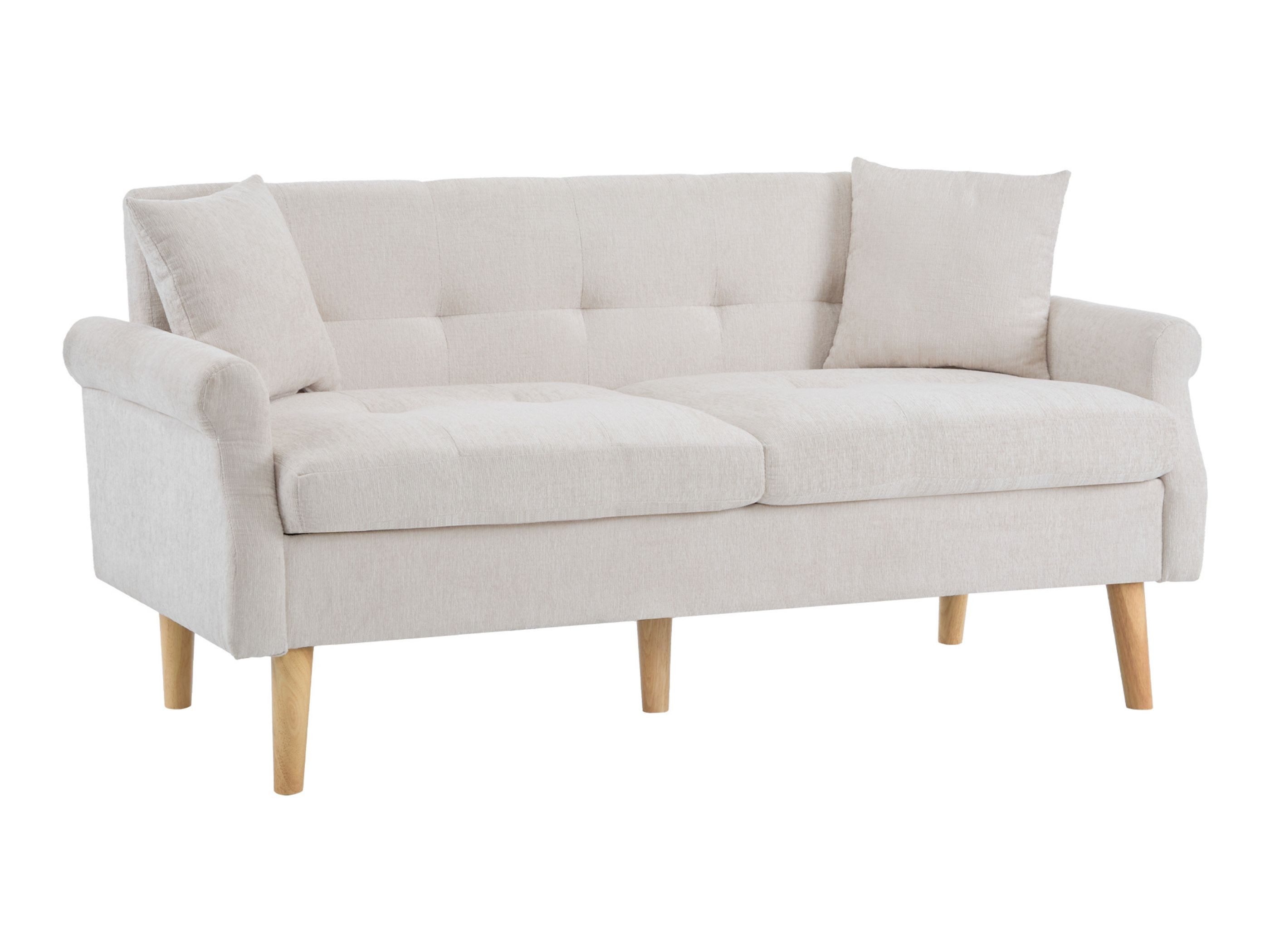 SeedWave Sofa 2-Sitzer-Sofa aus Chenille mit 15cm dicken Polstern, 2 Chenille-Kissen, Leichtem Design und Modernem Minimalistischem Stil
