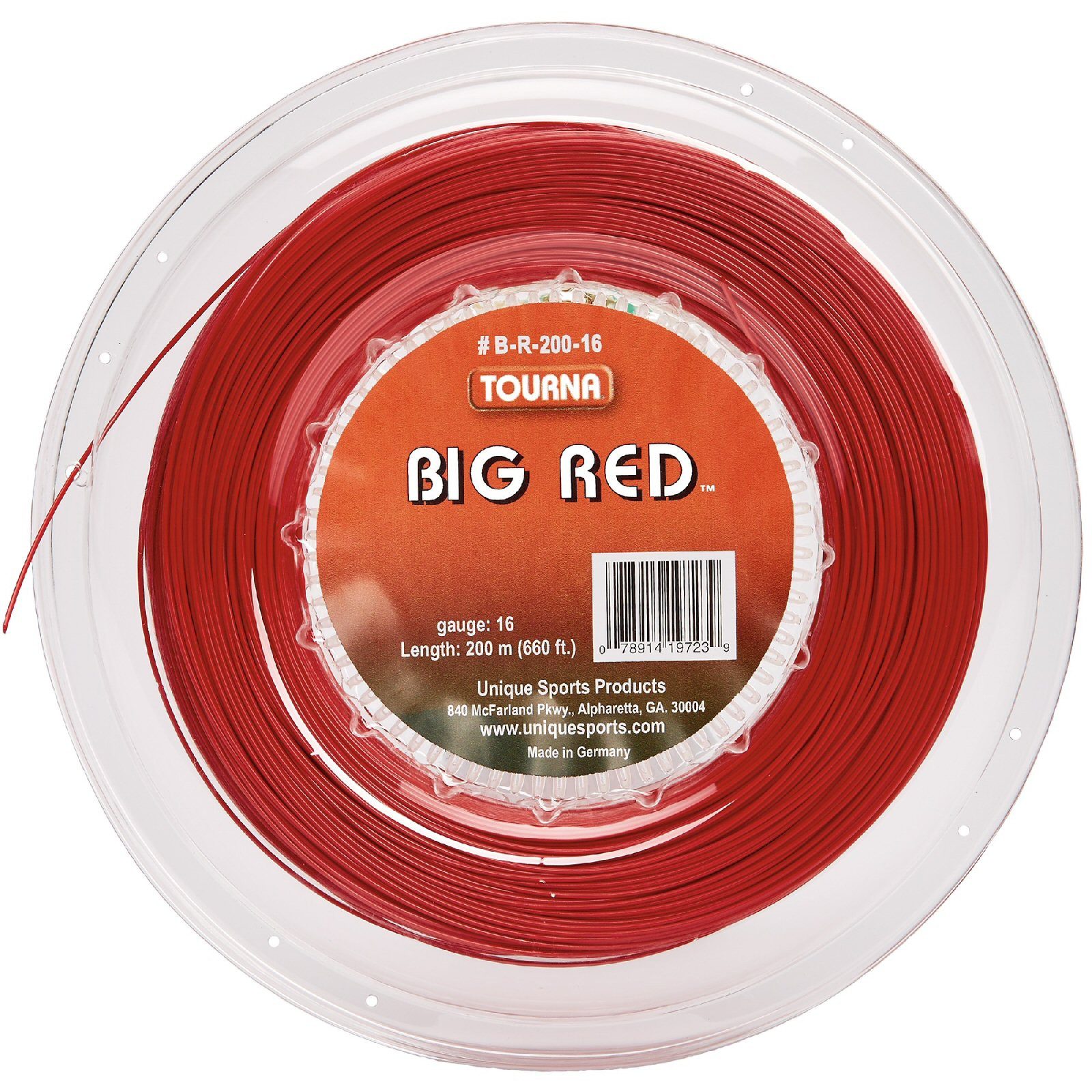 Tourna Grip Europe GbR Tennissaite Big Red (Haltbarkeit) rot 220m Rolle, Saitendicke: 1.25