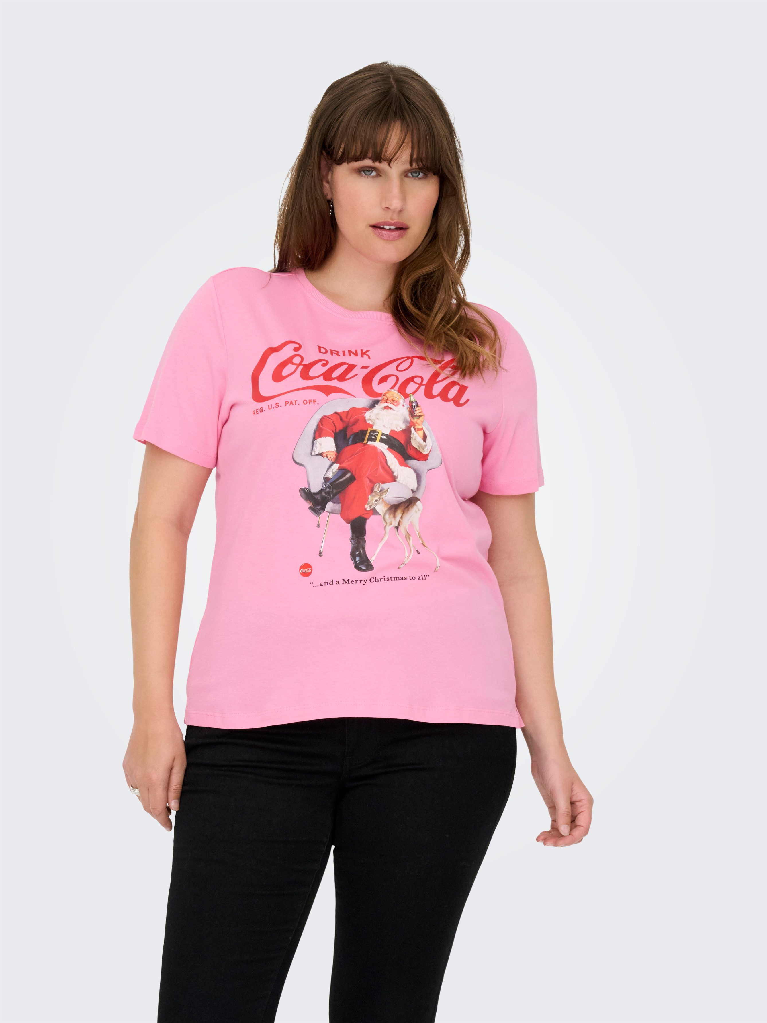 ONLY CARMAKOMA Kurzarmshirt CARCOCA COLA XMAS LIFE S/S TOP JRS günstig online kaufen