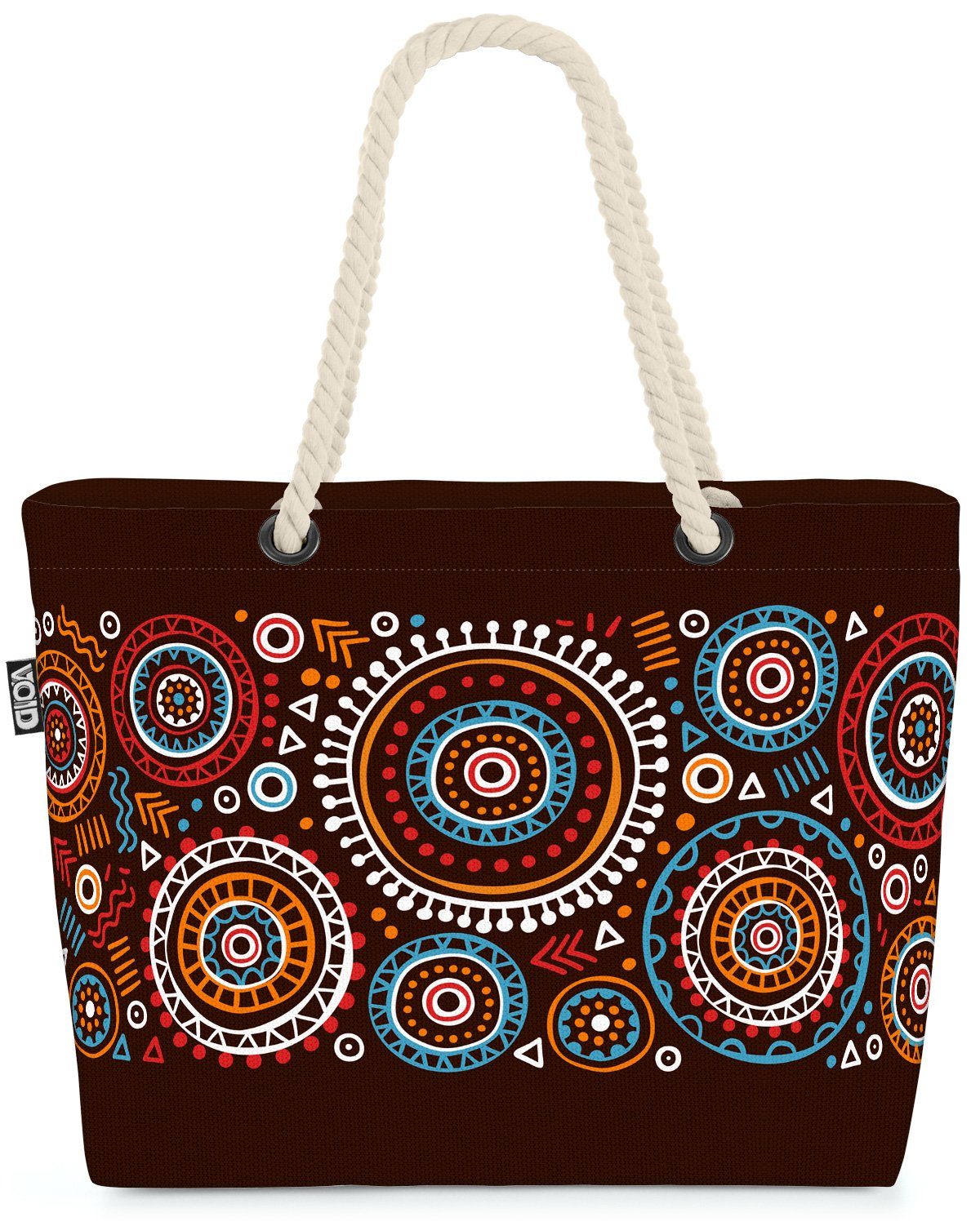 Ethno Dekor (1-tlg), Muster ethnisch Kreise indigene Indigen Afrika Tribal saf VOID Strandtasche