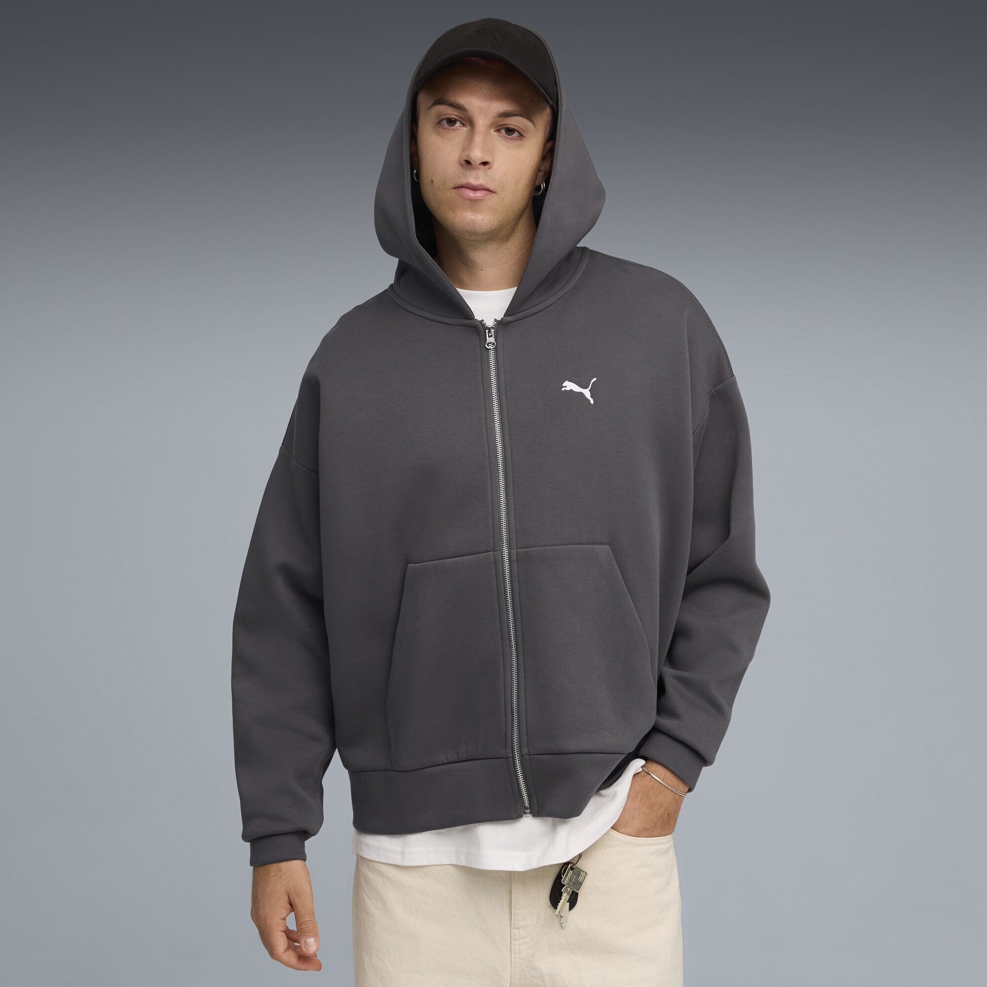 PUMA Sweatjacke Wardrobe Essentials Boxy Kapuzenjacke Herren günstig online kaufen