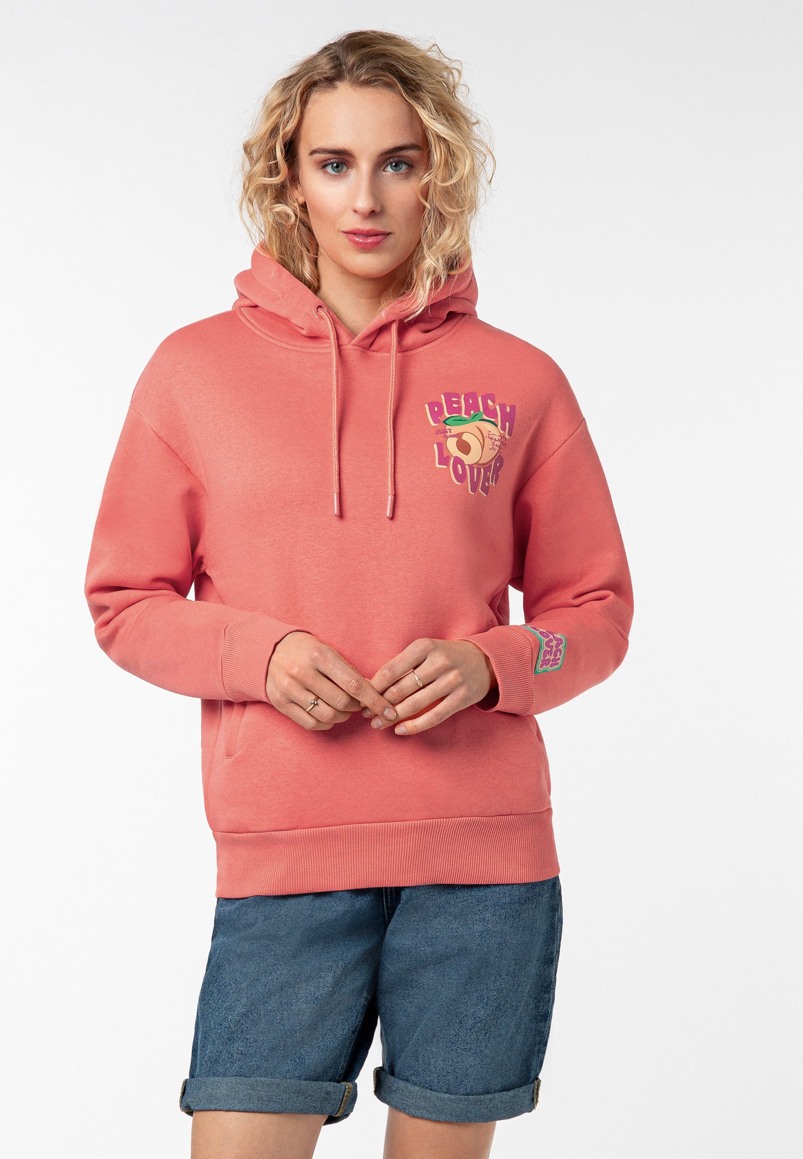 Kapuzenpullover Damen Hoodie Kapuzenpullover mit großem Obst Print