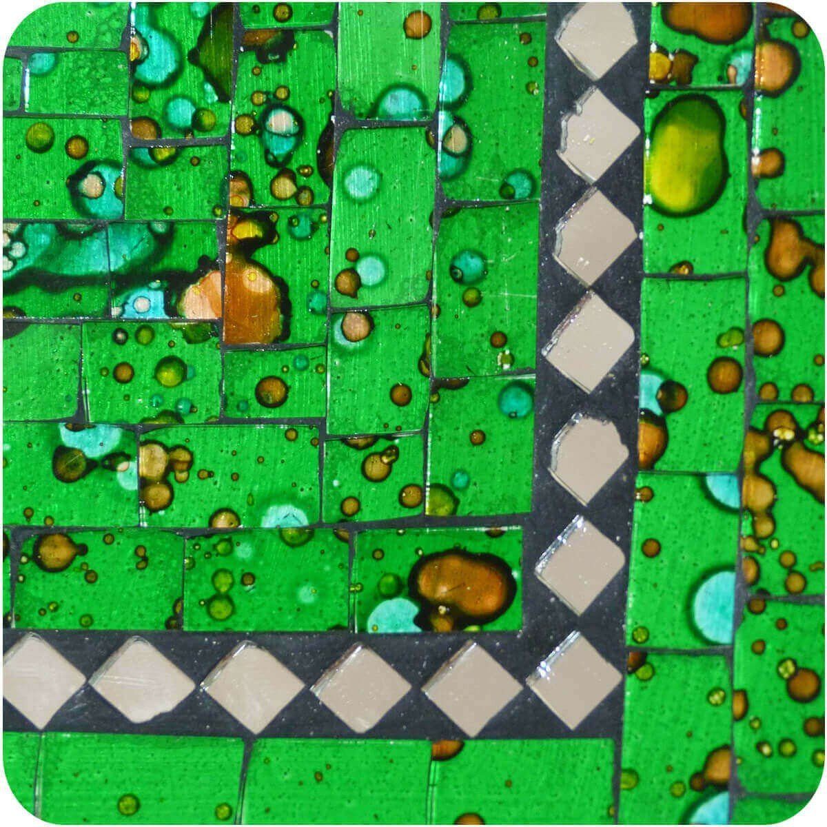 20 Mosaik Schale SIMANDRA Stück) Dekoschale ca. B: (1 cm mit Grün Quadrat Spiegel