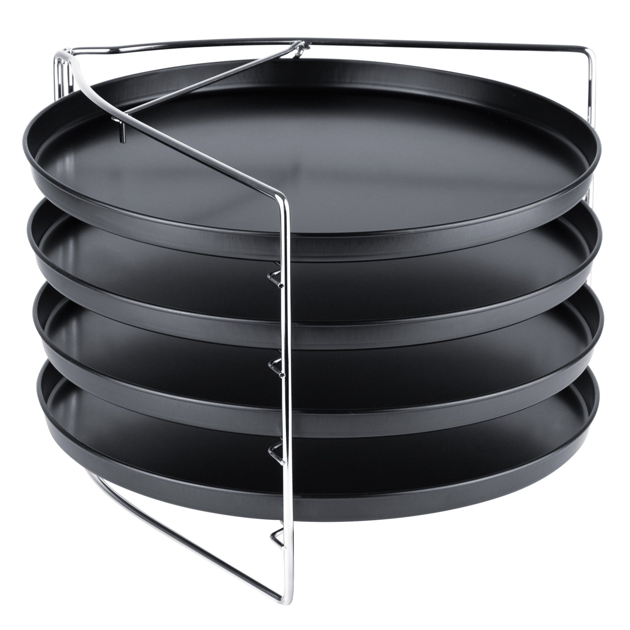 Pizzablech Pizza Backset, 5-teilig Pizzagestell mit 4 Pizzablechen (28 cm)
