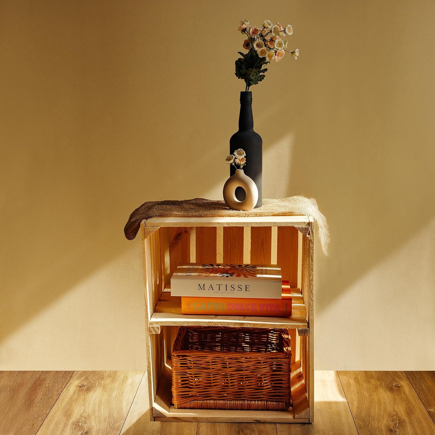 Creative Deco Holzkiste mit Regal 50x40x30 cm