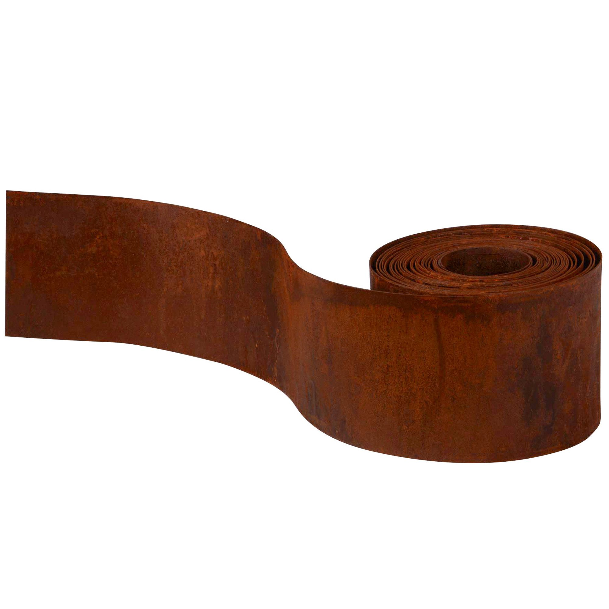 UNUS GARDEN Rasenkante Metall Beeteinfassung mit echtem Rost, LxH: 500x20 cm, 20 cm hoch Metall, Mähkante, Beetumrandung, Rasenkante 5 Meter, robust