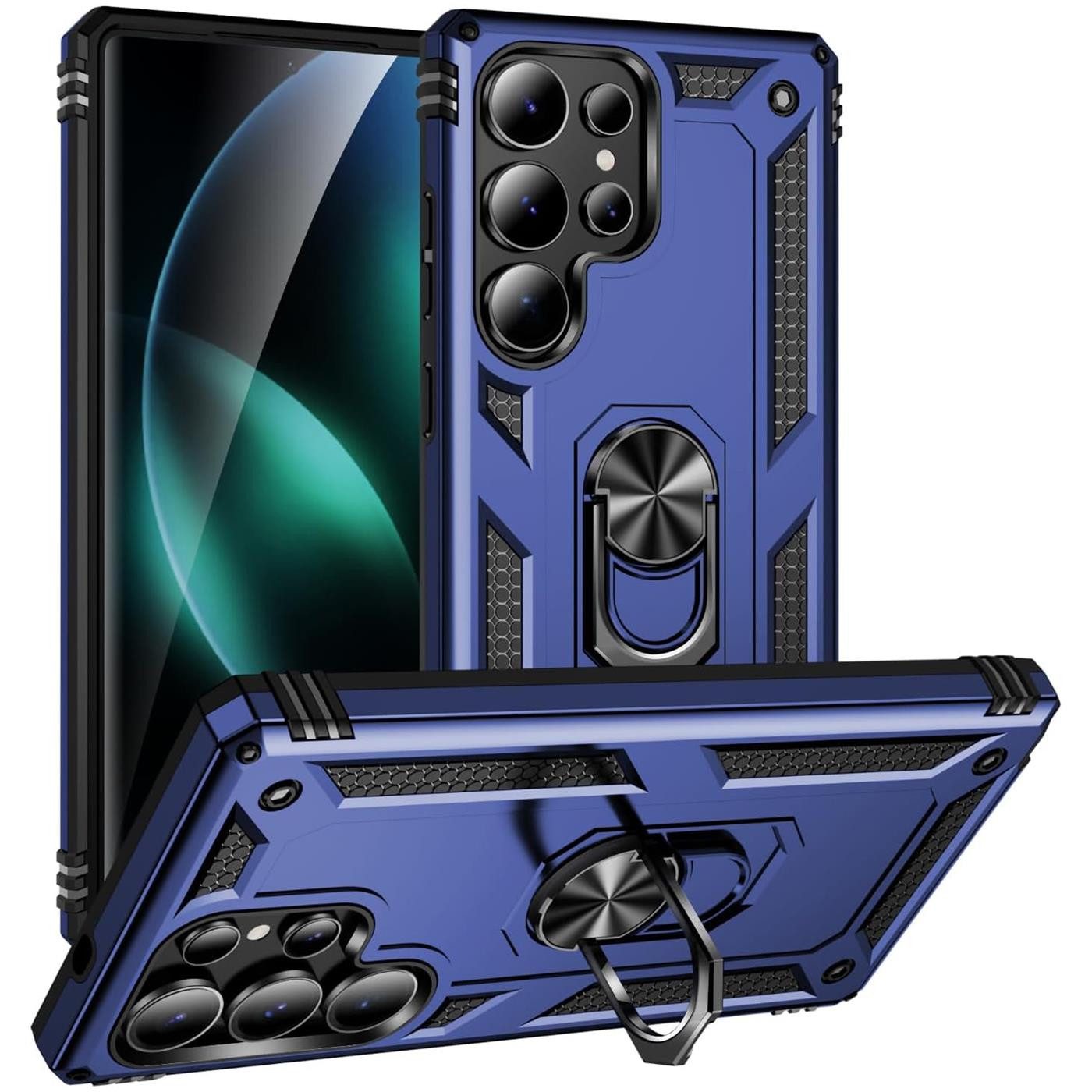 CoolGadget Handyhülle Armor Shield Case für Samsung Galaxy S25 Ultra 6,9 Zoll, Outdoor Cover mit Magnet Ringhalterung Hülle für Samsung S25 Ultra