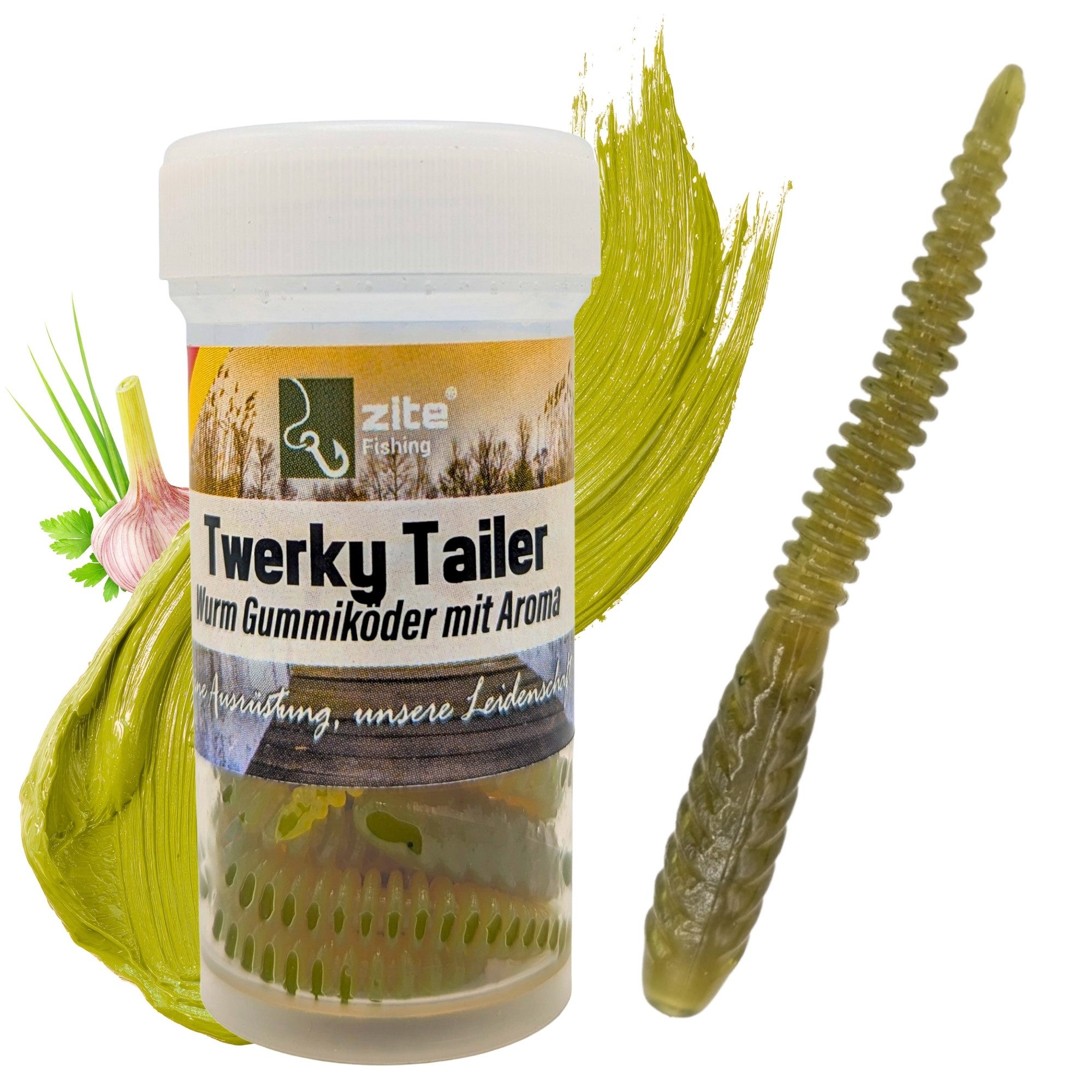 Kunstköder Twerky Tailer 2 Aromen Neon- & Naturfarben 8STK 7cm Gummiköder Forelle