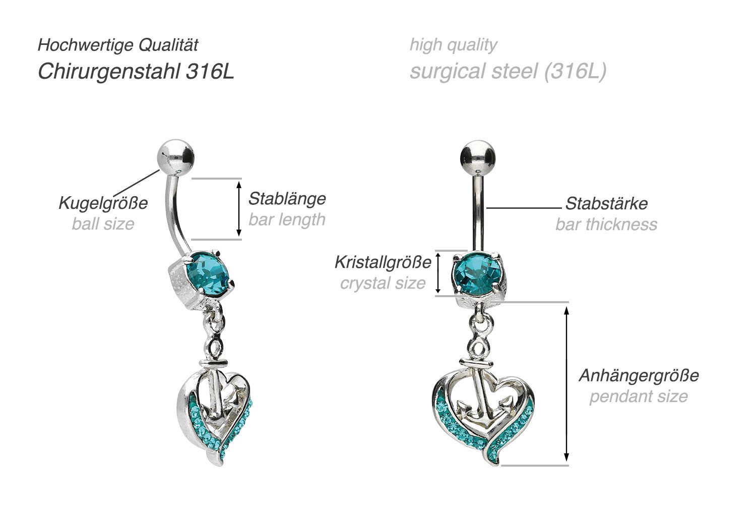 PIERCINGLINE Bauchnabelpiercing Chirurgenstahl Bananabell mit Brass-Design günstig online kaufen