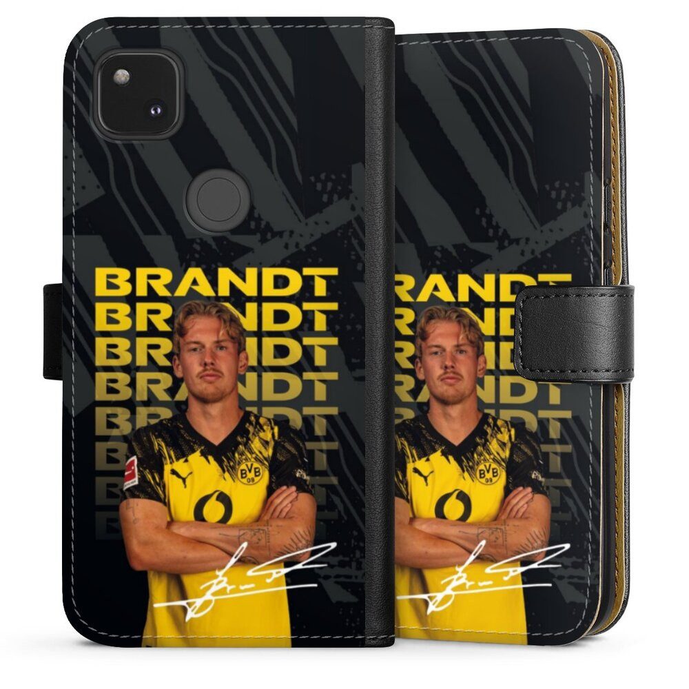 DeinDesign Handyhülle Borussia Dortmund Julian Brandt BVB Julian Brandt 25/26, Google Pixel 4a Hülle Flip Case Klapphülle Handytasche Leder