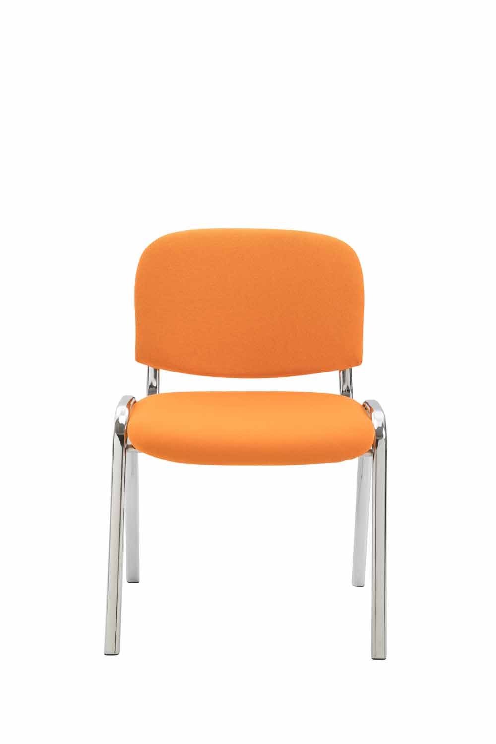 (Besprechungsstuhl Messestuhl), orange chrom Keen mit - Stoff hochwertiger TPFLiving Warteraumstuhl Sitzfläche: Konferenzstuhl - Gestell: Besucherstuhl - Polsterung Metall -