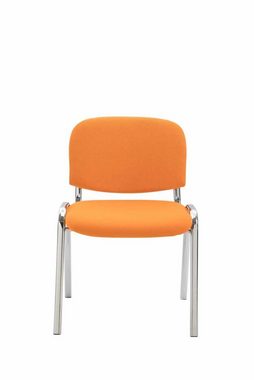 TPFLiving Besucherstuhl Keen mit hochwertiger Polsterung - Konferenzstuhl (Besprechungsstuhl - Warteraumstuhl - Messestuhl), Gestell: Metall chrom - Sitzfläche: Stoff orange