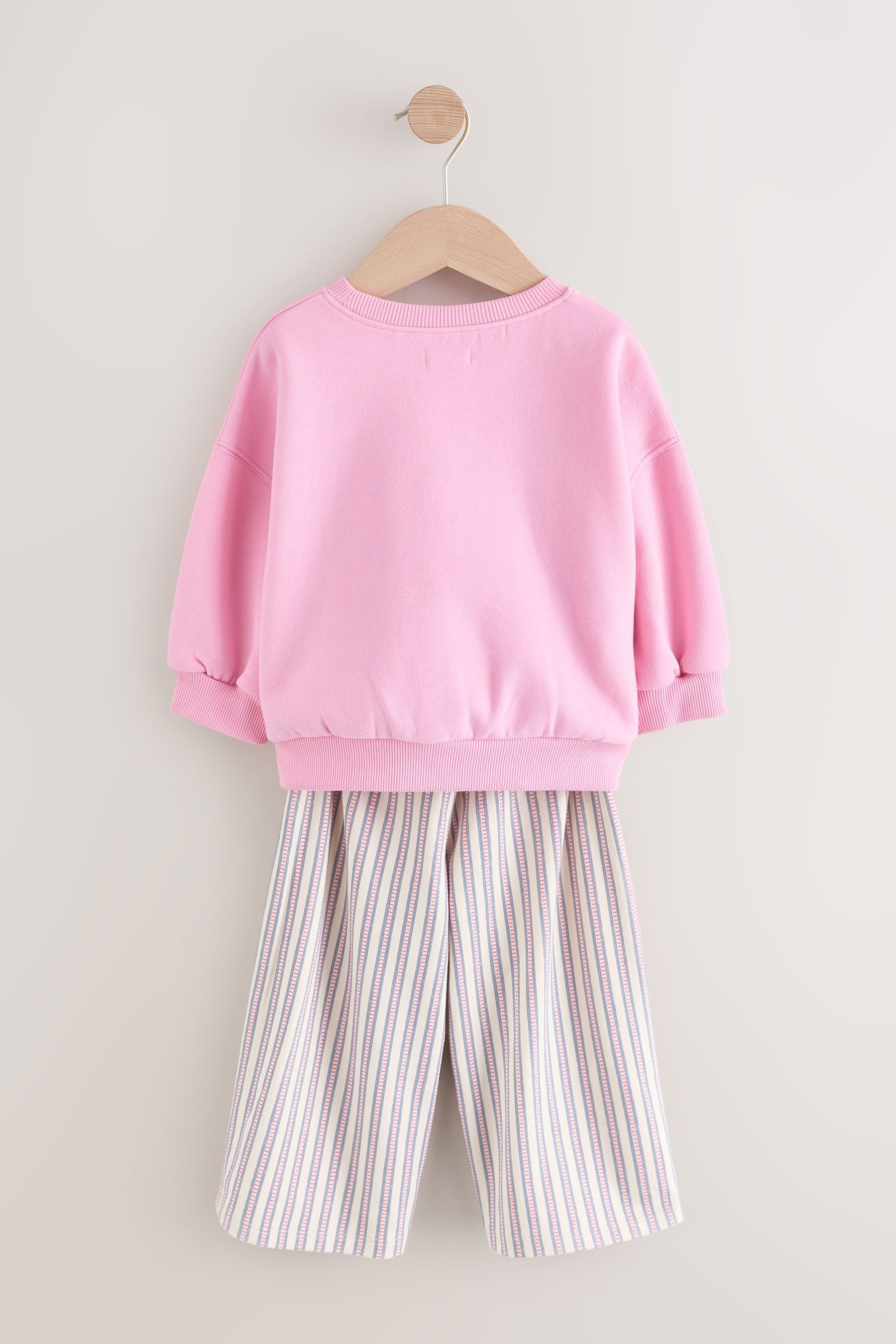 Next Sweatanzug Sweatshirt und weite Jogginghose 100 % Baumwolle (2-tlg)