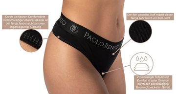 Paolo Renzo Stringtanga Sports-Collection Atmungsaktive & Hautsympatische Damen Tanga (3-St) Sport Tanga aus hochwertiger Baumwolle