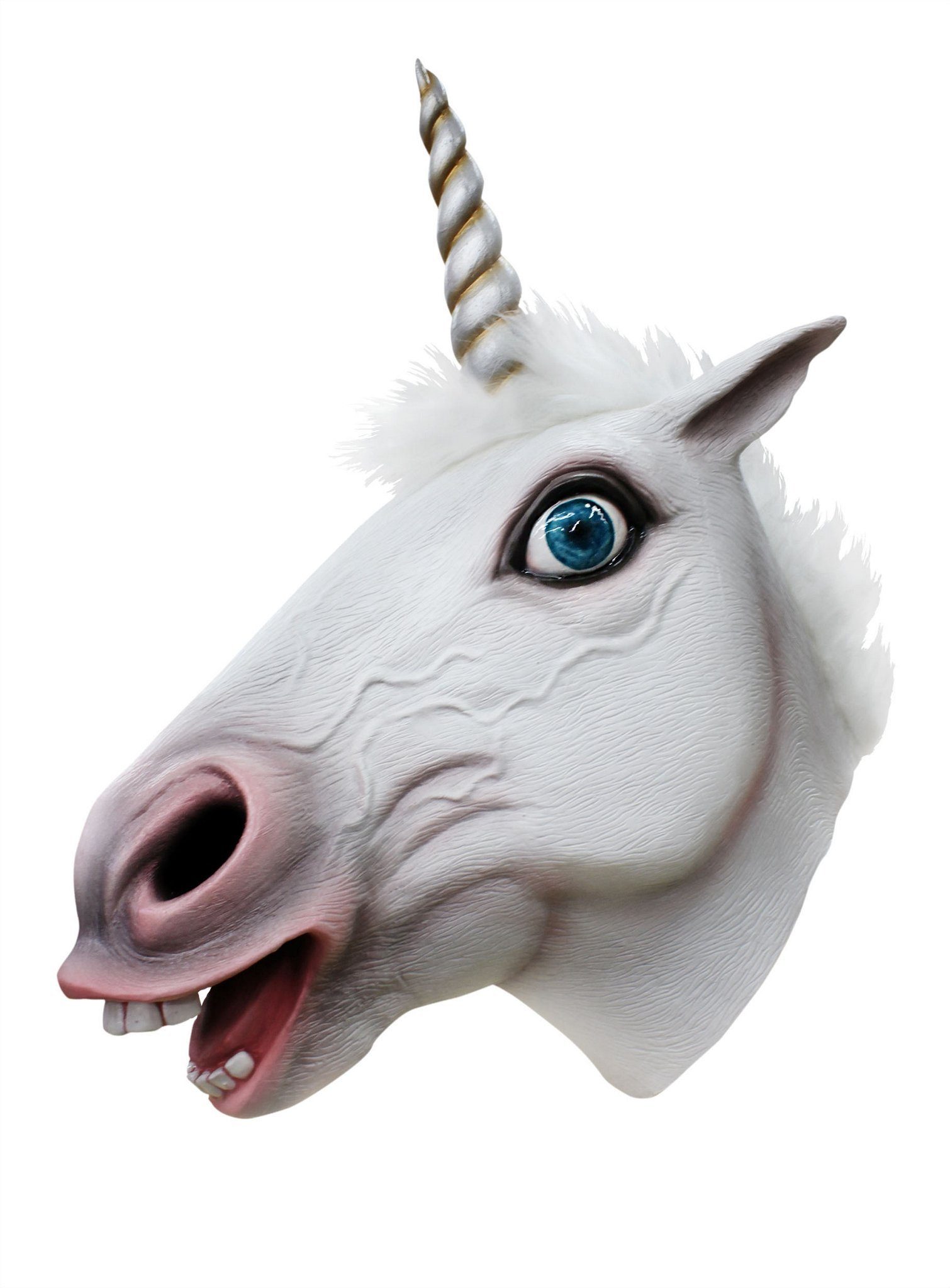 Ghoulish Productions Verkleidungsmaske Verrücktes Einhorn, Witzige Fantasy Maske aus Latex