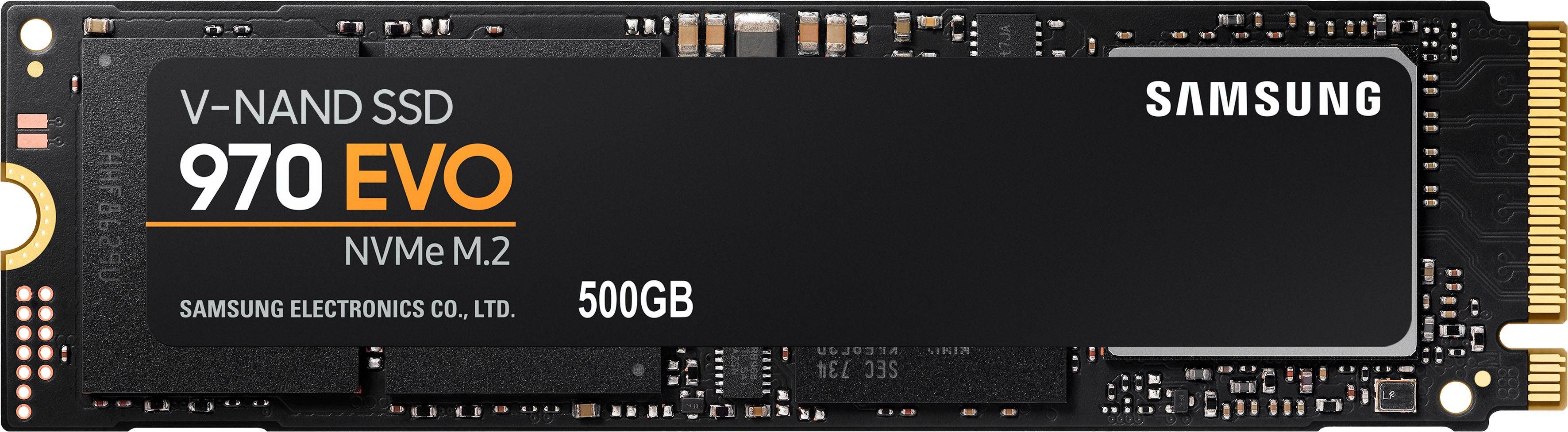 Samsung 970 EVO NVMe M.2 SSD interne SSD (500 GB) 3400 MB/S Lesegeschwindigkeit, 2300 MB/S Schreibgeschwindigkeit