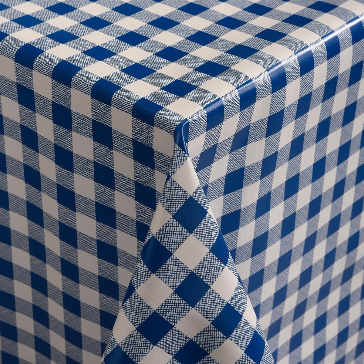 DéVa Tischdecke Wachstuchtischdecke "kariert blau" in 1,4m Br. Tischdecke P günstig online kaufen