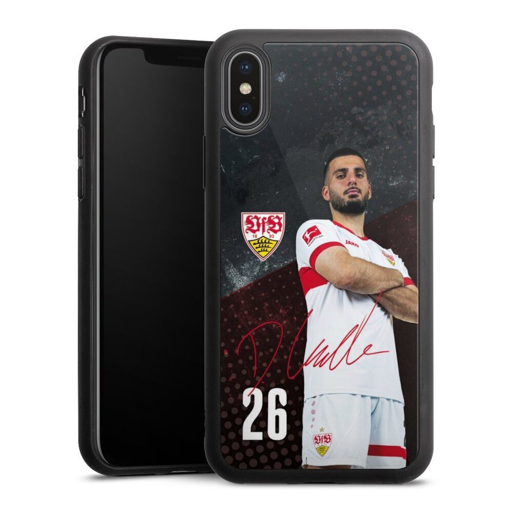 DeinDesign Handyhülle VfB Stuttgart Deniz Undav Offizielles Lizenzprodukt Deniz Undav 24/25, Apple iPhone X Gallery Case Glas Hülle Schutzhülle 9H Gehärtetes Glas
