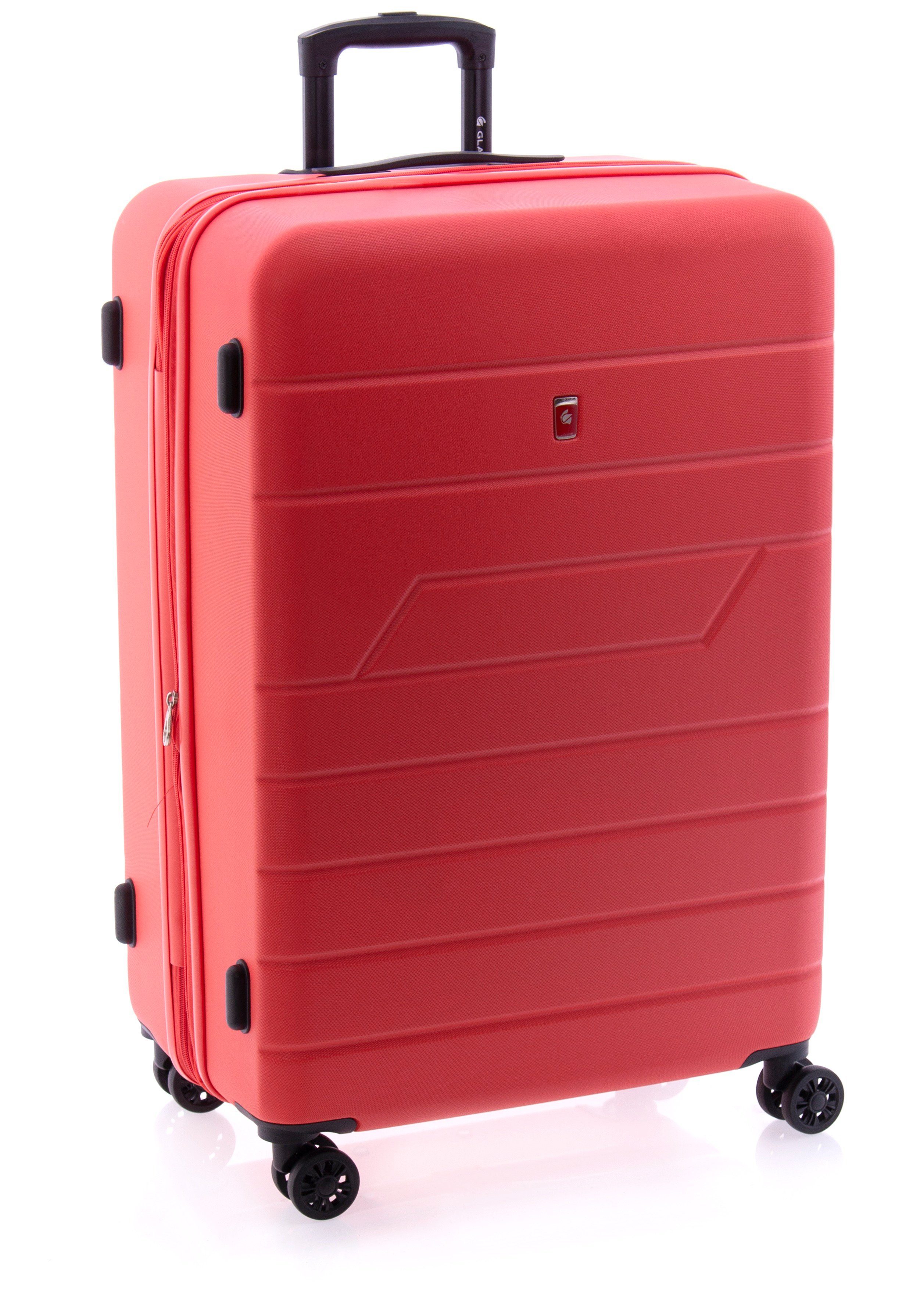 GLADIATOR Hartschalen-Trolley Koffer - 75 cm, 4 Doppel-Rollen, TSA-Schloss, Dehnfalte, Farben: blau, schwarz, rot, grün