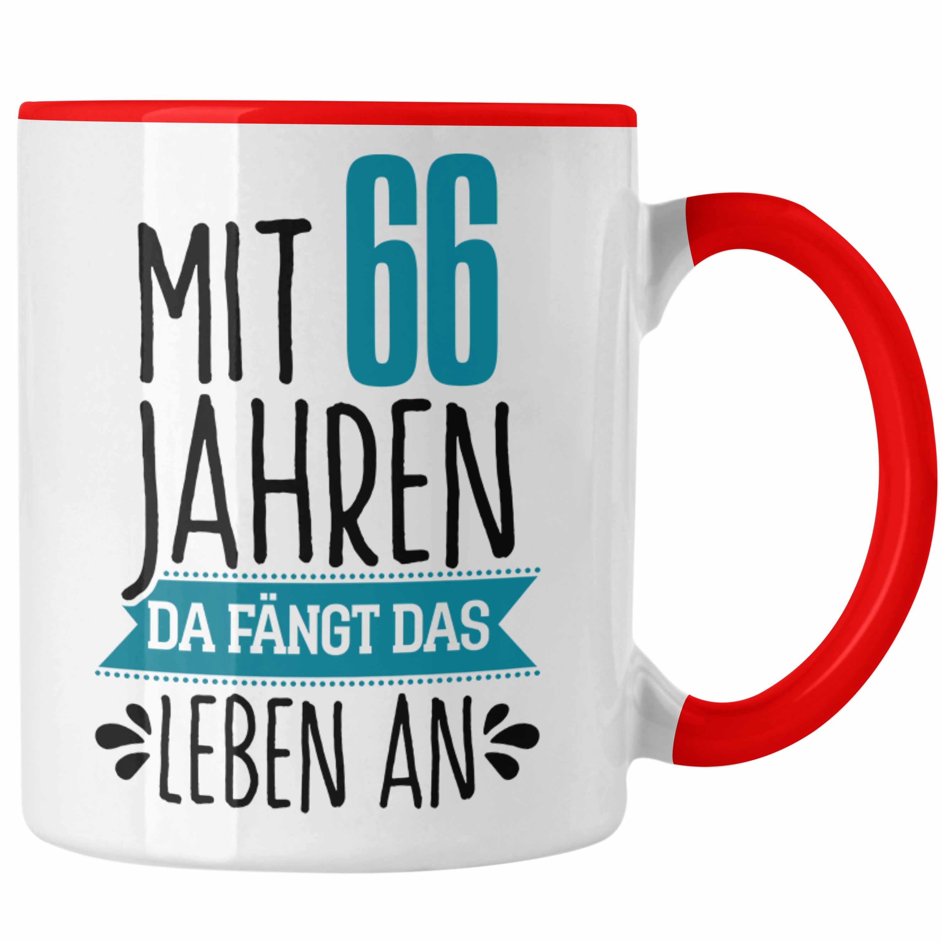 Trendation Tasse Trendation - Lustiges Geschenk 66. Geburtstag für Männer und Frauen T Rot