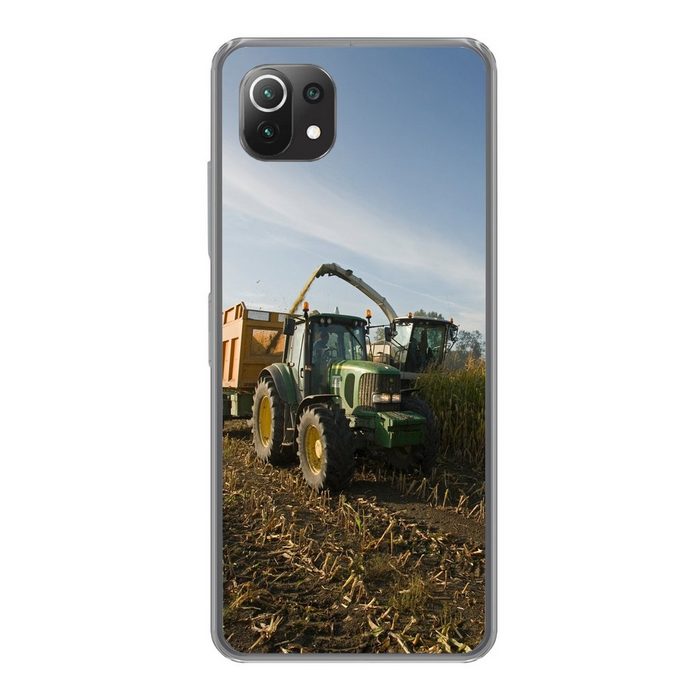 MuchoWow Handyhülle Traktor - Anhänger - Mais - Grün - Landleben Phone Case Handyhülle Xiaomi Mi 11 Lite Silikon Schutzhülle