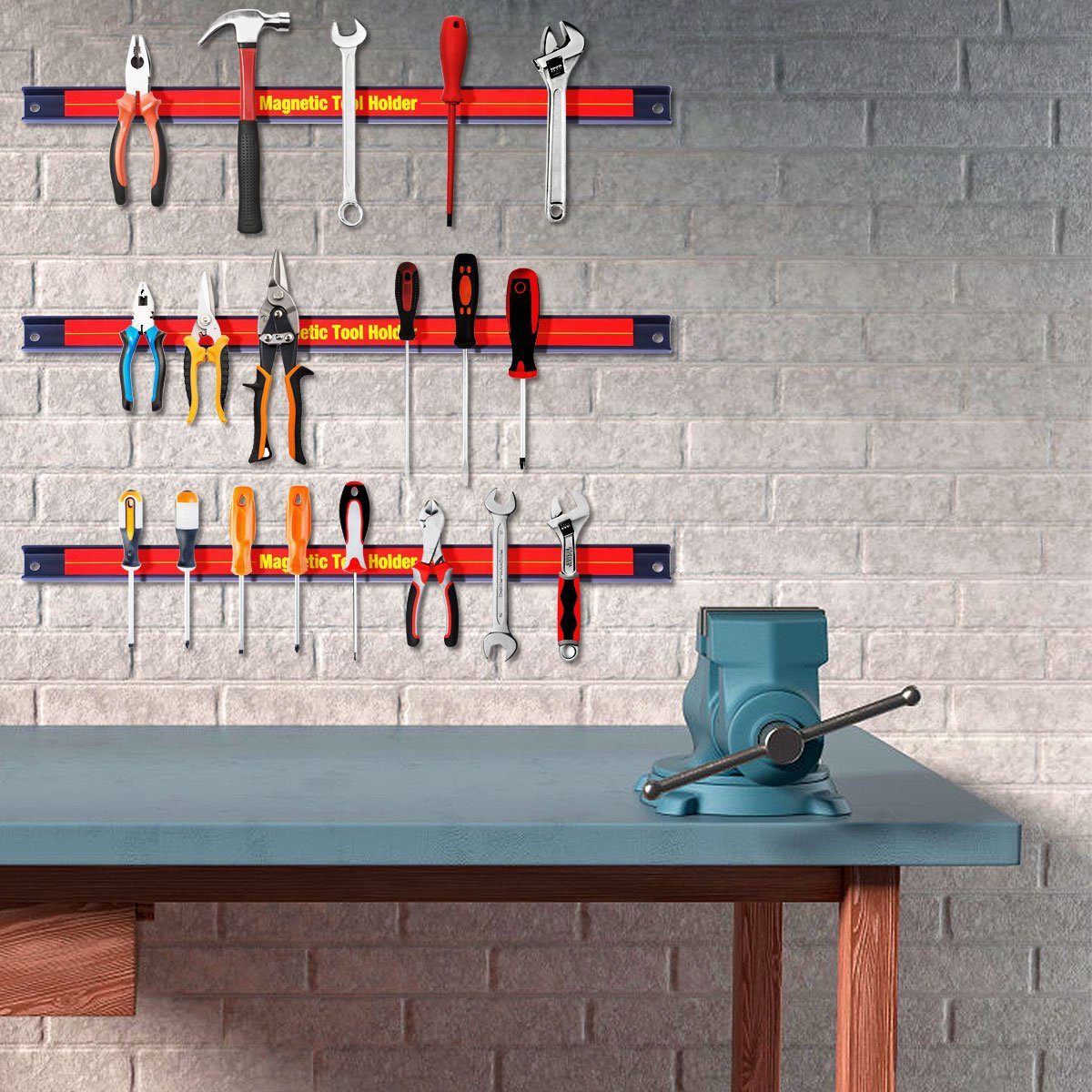 COSTWAY Magnet-Werkzeugleiste, 3-tlg., Werkzeughalter 46cm, Magnetleiste günstig online kaufen