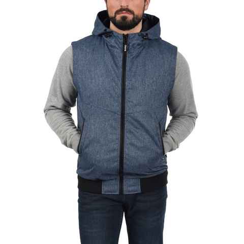 Blend Kurzweste BLEND Herren Softshell-Weste Outdoor-Weste in Melange-Optik Nelo Jacke Blau