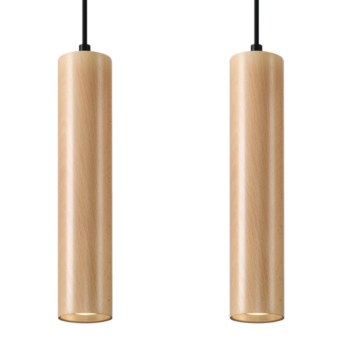 SOLLUX lighting Hängeleuchte Hängeleuchte Lino 2 Holz, Nicht enthalten