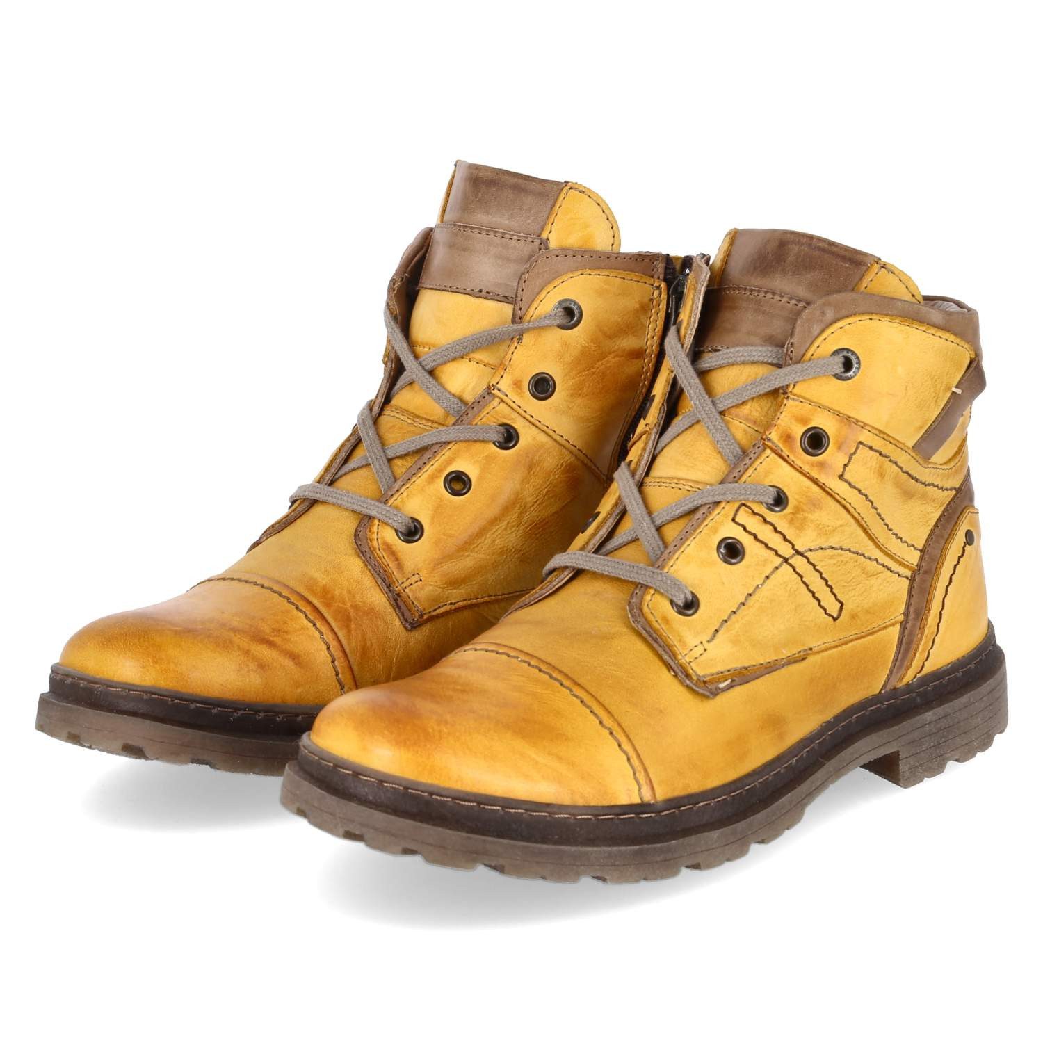 KRISBUT Krisbut 6941-4 BSF Herren Glattleder yellow Schnürstiefel