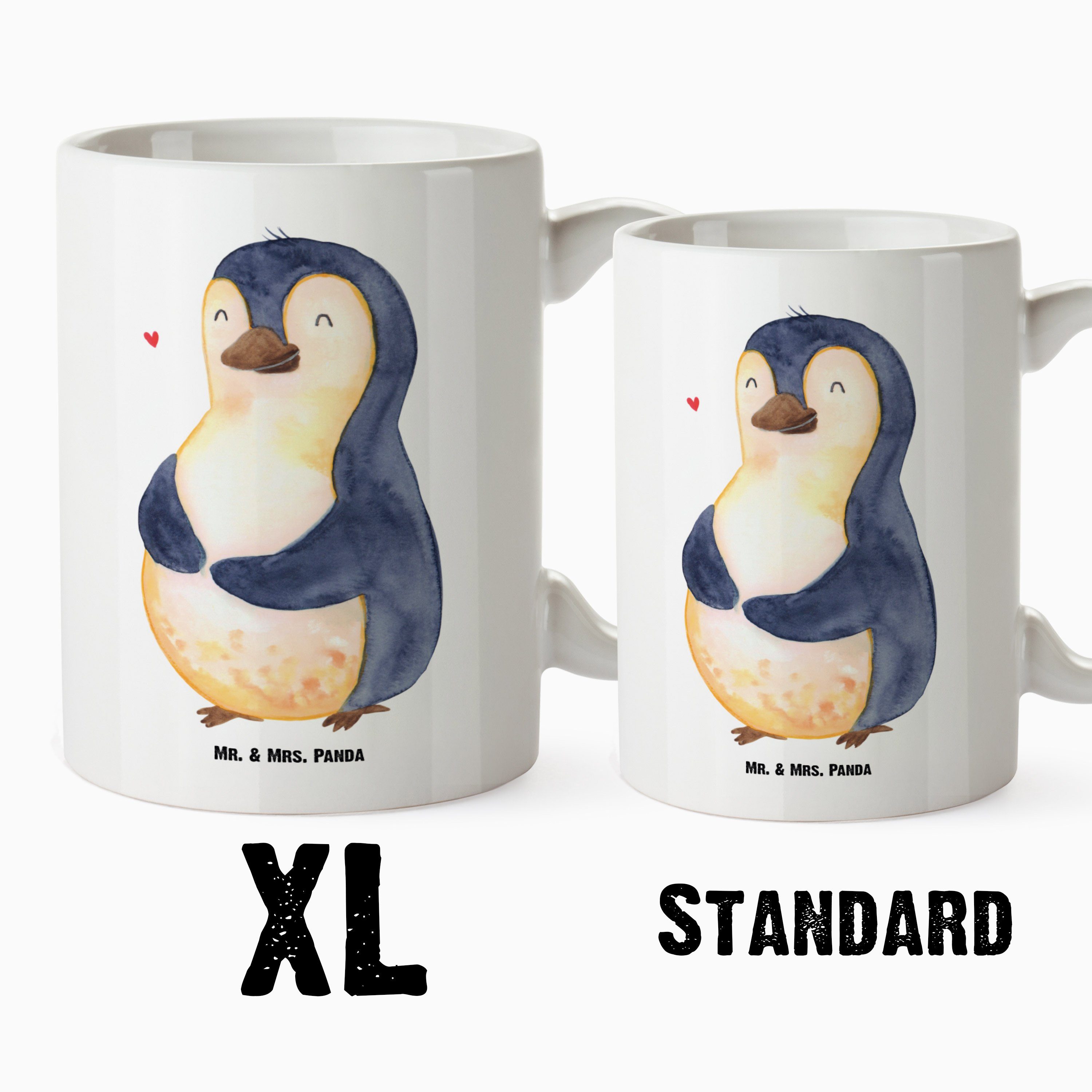 Mrs. Geschenk, Mr. Diät Panda XL - & Keramik Becher, Tasse Kör, XL Tasse Weiß Tasse, XL - Tasse, Pinguin Große