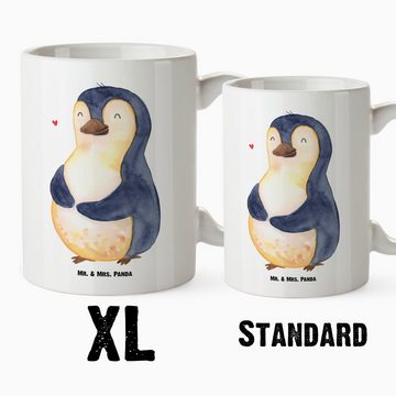 Mr. & Mrs. Panda Tasse Pinguin Diät - Weiß - Geschenk, XL Becher, Große Tasse, XL Tasse, Kör, XL Tasse Keramik, Großes Füllvolumen