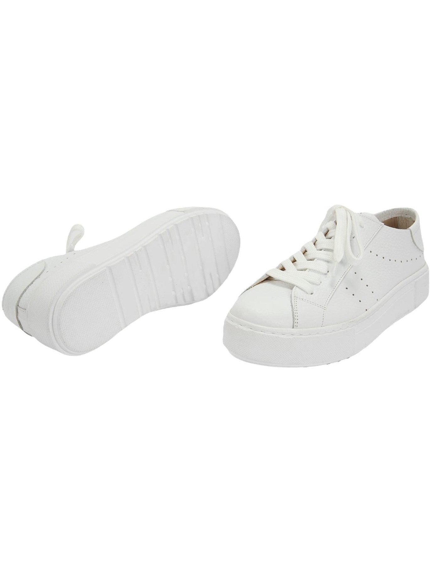 Desa Damen-Sneaker aus Leder – Elastische Schnürsenkel, flacher Absatz Mokassin