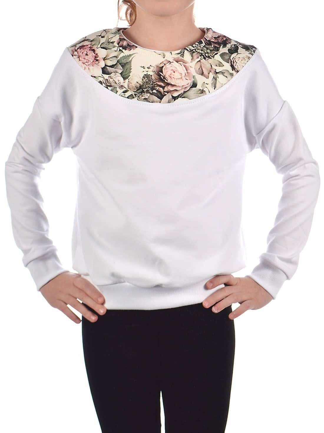 KMISSO Sweatshirt Mädchen Pullover mit Motiv (1-tlg) Weiß