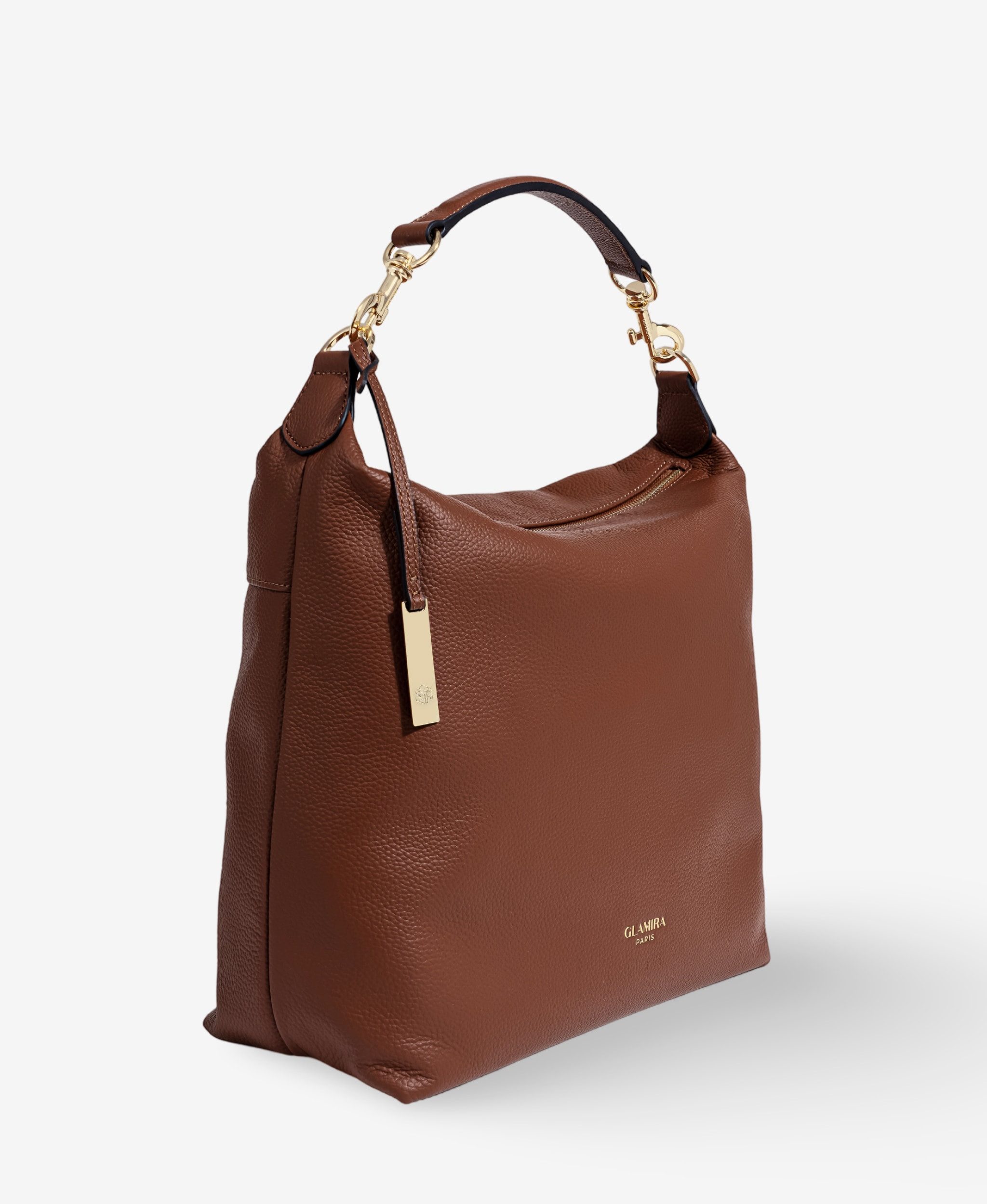 GLAMIRA Schultertasche Lysandra Braune Schultertasche (1-tlg), echt Leder