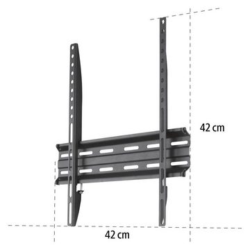 Hama Wandhalterung FIX, Schwarz, 81-165 cm(32"-65), 43", 50", 55" TV-Wandhalterung, (bis 65 Zoll, integrierte Wasserwaage, geeignet für LED LCD Plasma)