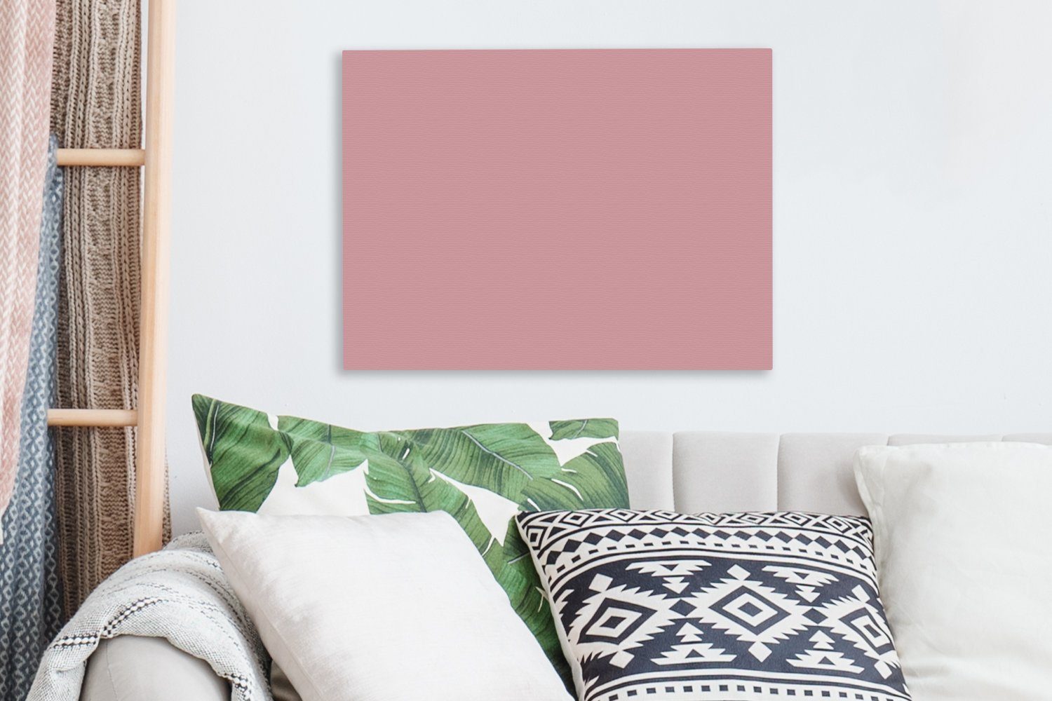 OneMillionCanvasses® Leinwandbild Rosa - Farben - Innenraum - Einfarbig - Farbe, Fotodruck (1 St), Wandbild Leinwandbilder, Aufhängefertig, Wanddeko 40x30 cm