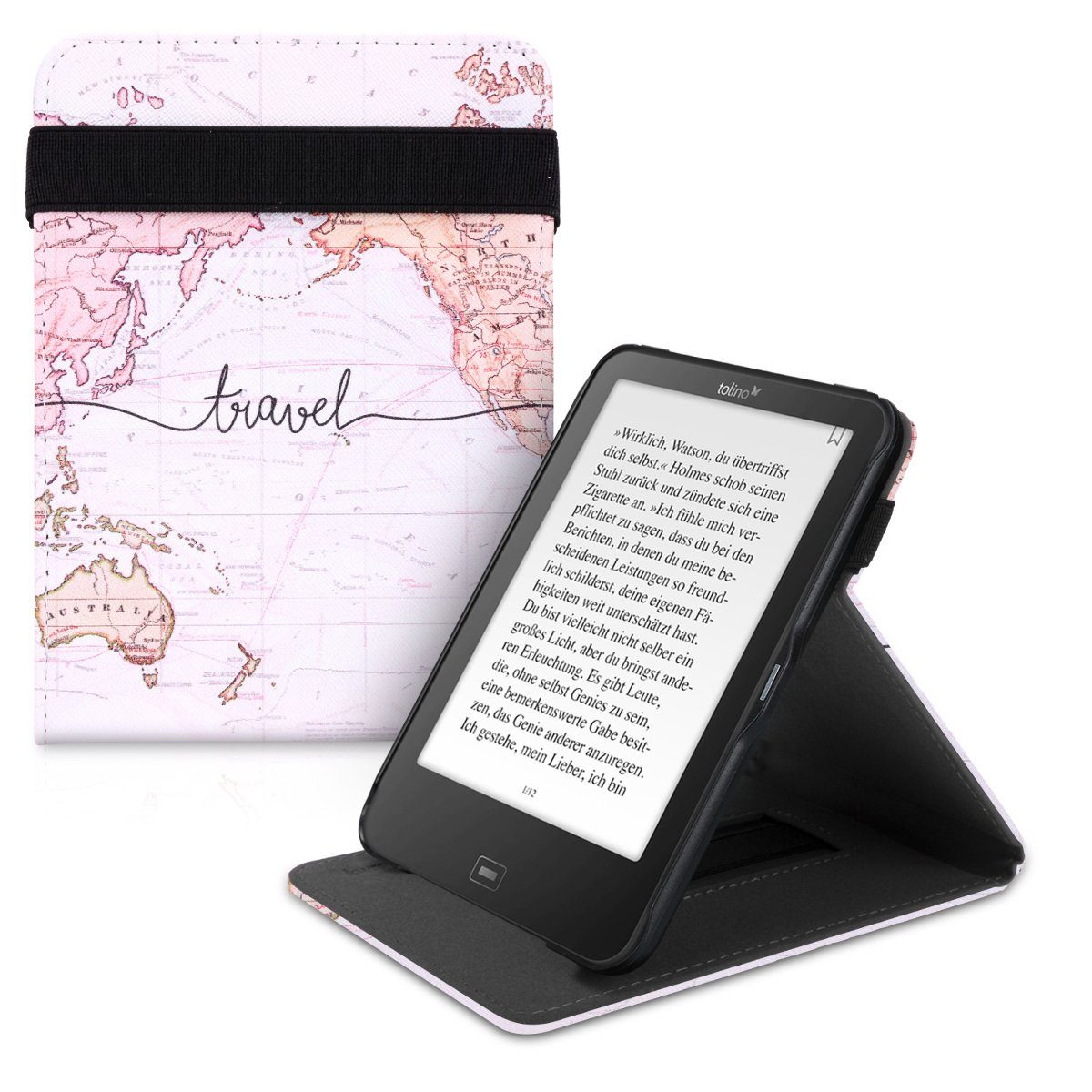 kwmobile EReaderHülle, Hülle für Tolino Vision 1 / 2 / 3 / 4 HD Schlaufe Ständer eReader